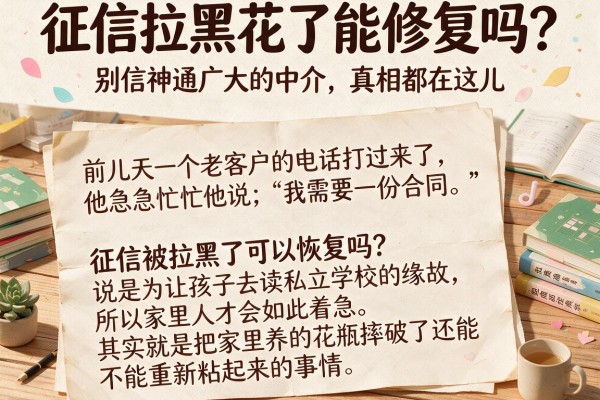 征信拉黑花了能修复吗？别信神通广大的中介，真相都在这儿