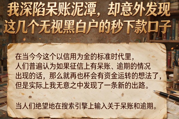 我深陷呆账泥潭，却意外发现这几个无视黑白户的秒下款口子