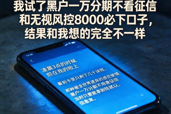 我试了黑户一万分期不看征信和无视风控8000必下口子，结果和我想的完全不一样