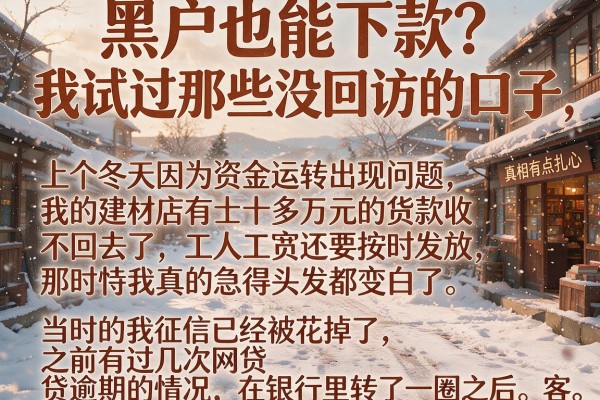 黑户也能下款？我试过那些没回访的口子，真相有点扎心