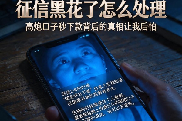征信黑花了怎么处理，高炮口子秒下款背后的真相让我后怕