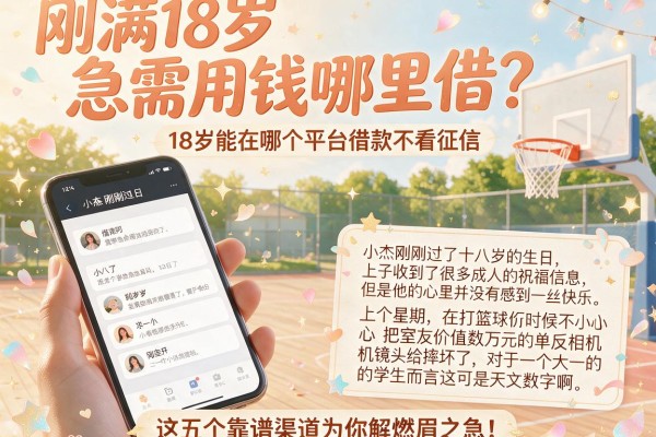 刚满18岁急需用钱哪里借？18岁能在哪个平台借款不看征信，这五个靠谱渠道为你解燃眉之急！