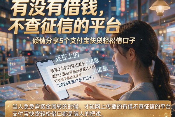 有没有借钱不查征信的平台，倾情分享5个支付宝快贷轻松借口子