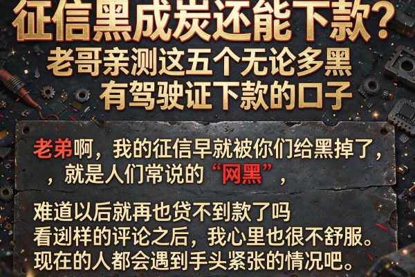 征信黑成炭还能下款？老哥亲测这五个无论多黑有驾驶证下款的口子