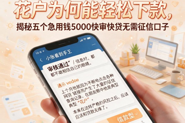花户为何能轻松下款，揭秘五个急用钱5000快审快贷无需征信口子