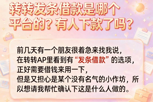 转转发条借款是哪个平台的？有人下款了吗？