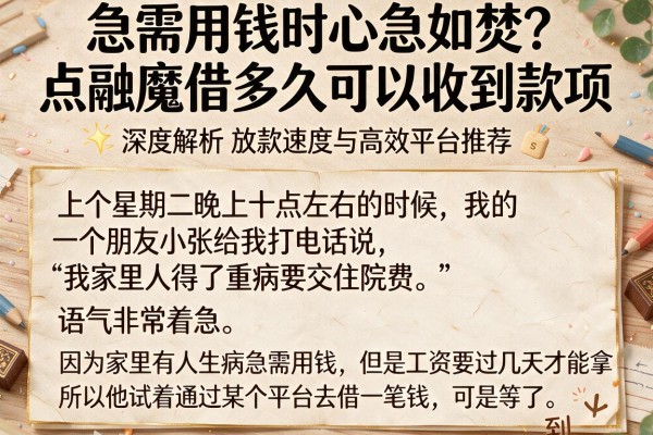 急需用钱时心急如焚?点融魔借多久可以收到款项,深度解析放款速度与高效平台推荐