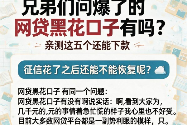 兄弟们问爆了的网贷黑花口子有吗？亲测这五个还能下款