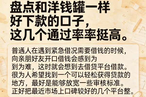 盘点和洋钱罐一样好下款的口子，这几个通过率挺高