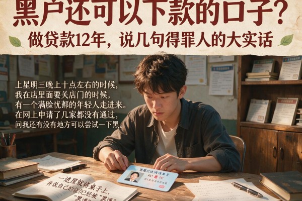 黑户还可以下款的口子？做贷款12年，说几句得罪人的大实话