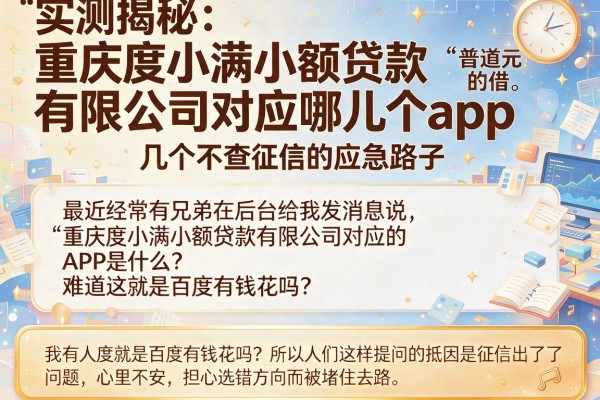 实测揭秘：重庆度小满小额贷款有限公司对应哪儿个app，以及几个不查征信的应急路子
