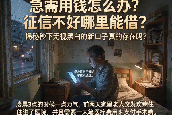 急需用钱怎么办？征信不好哪里能借？揭秘秒下无视黑白的新口子真的存在吗？