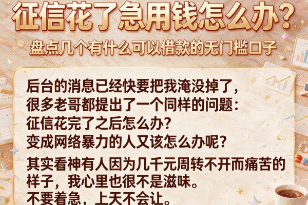 征信花了急用钱怎么办？盘点几个有什么可以借款的无门槛口子