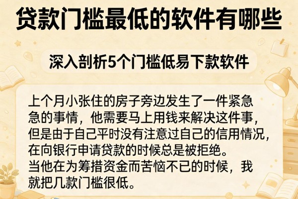 贷款门槛最低的软件有哪些，深入剖析5个门槛低易下款软件