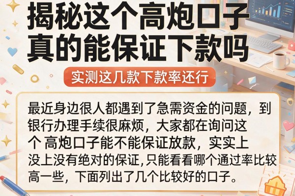 揭秘这个高炮口子真的能保证下款吗,实测这几款下款率还行