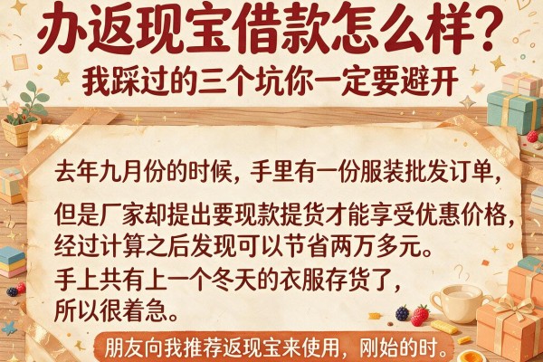 办返现宝借款怎么样？我踩过的三个坑你一定要避开