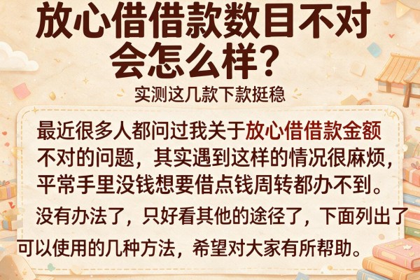 放心借借款数目不对会怎么样？实测这几款下款挺稳