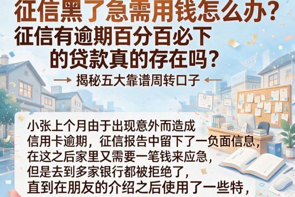 征信黑了急需用钱怎么办？征信有逾期百分百必下的贷款真的存在吗？揭秘五大靠谱周转口子