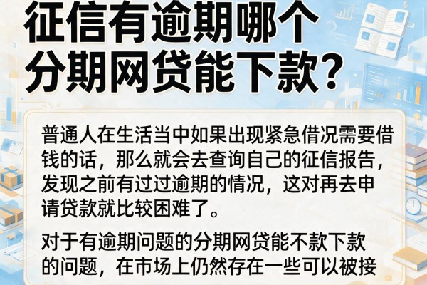 征信有逾期哪个分期网贷能下款？整理了几个还能下款的口子