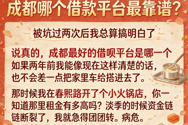 成都哪个借款平台最靠谱？被坑过两次后我总算搞明白了