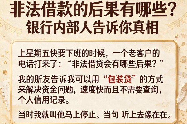 非法借款的后果有哪些？银行内部人告诉你真相