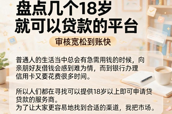 盘点几个18岁就可以贷款的平台，审核宽松到账快