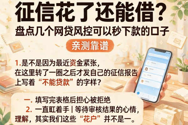 征信花了还能借?盘点几个网贷风控可以秒下款的口子,亲测靠谱
