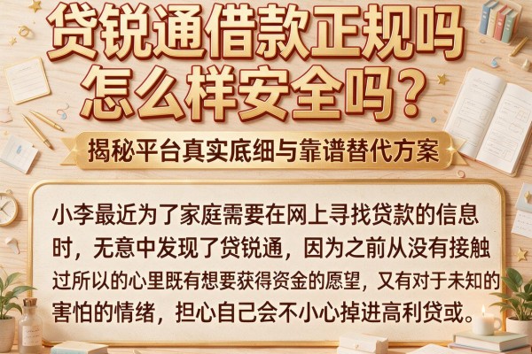 贷锐通借款正规吗怎么样安全吗？揭秘平台真实底细与靠谱替代方案