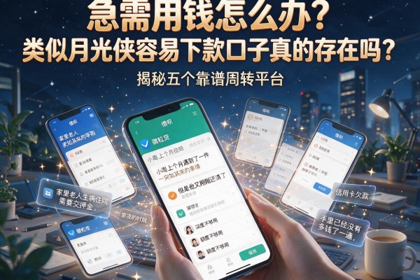 急需用钱怎么办？类似月光侠容易下款口子真的存在吗？揭秘五个靠谱周转平台