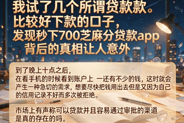 我试了几个所谓贷款比较好下款的口子，发现秒下700芝麻分贷款app背后的真相让人意外