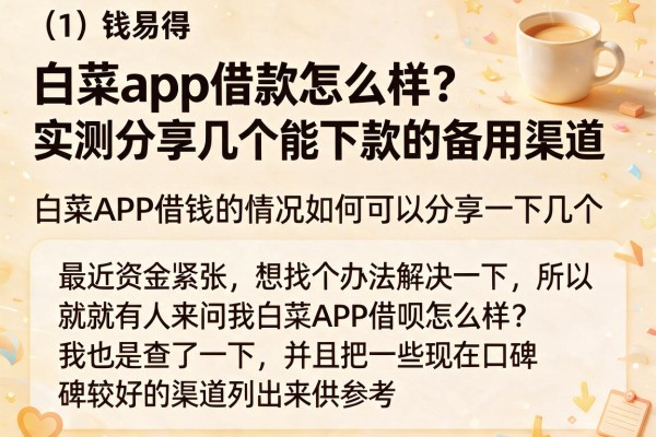 白菜app借款怎么样？实测分享几个能下款的备用渠道
