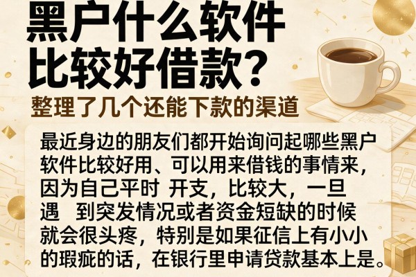 黑户什么软件比较好借款?整理了几个还能下款的渠道