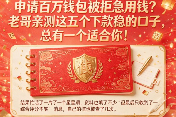 申请百万钱包被拒急用钱？老哥亲测这五个下款稳的口子，总有一个适合你！