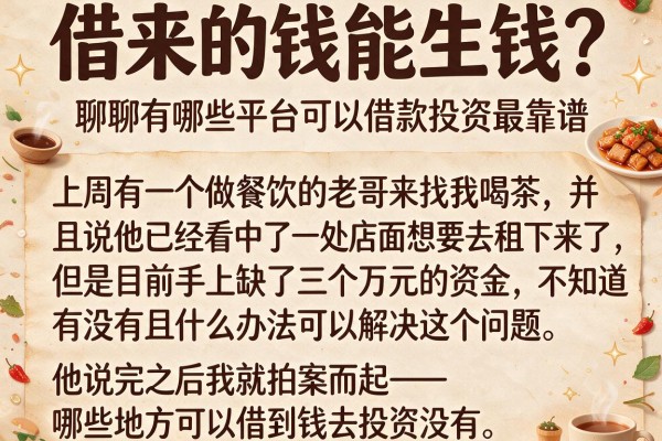 借来的钱能生钱？聊聊有哪些平台可以借款投资最靠谱