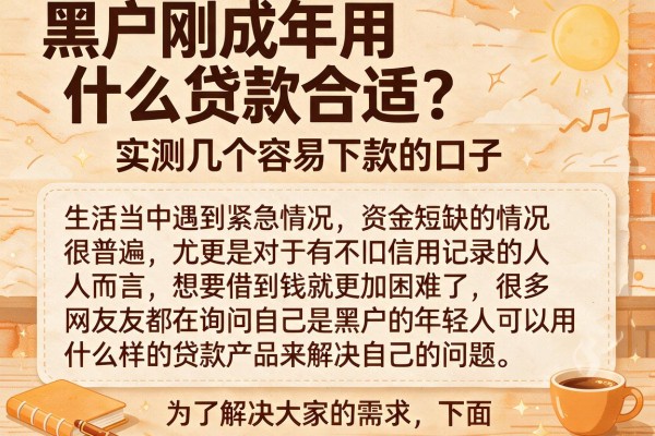 黑户刚成年用什么贷款合适？实测几个容易下款的口子