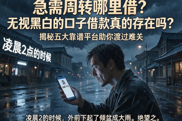 急需周转哪里借？无视黑白的口子借款真的存在吗？揭秘五大靠谱平台助你渡过难关