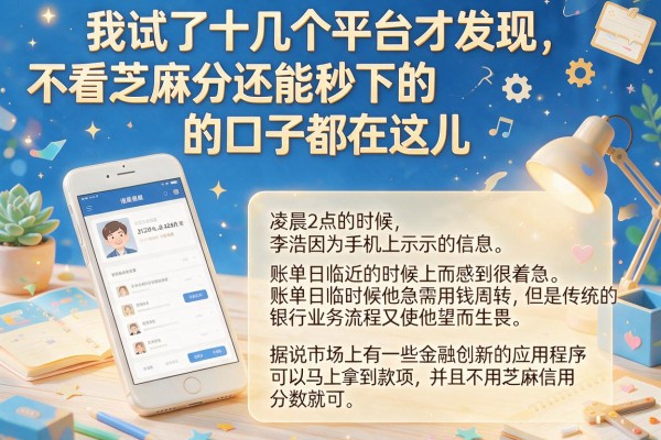 我试了十几个平台才发现，不看芝麻分还能秒下的口子都在这儿