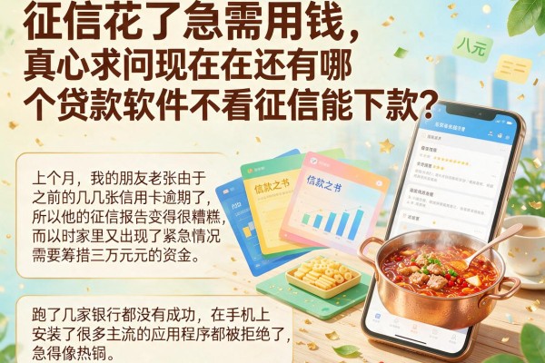 征信花了急需用钱，真心求问现在还有哪个贷款软件不看征信能下款？