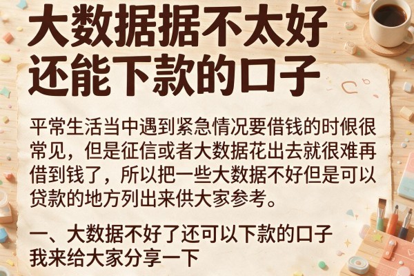 大数据不太好还能下款的口子，整理了几个实测有额度的