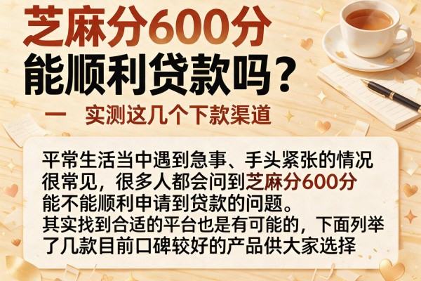 芝麻分600分能顺利贷款吗？实测这几个下款渠道