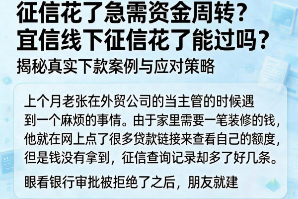征信花了急需资金周转？宜信线下征信花了能过吗？揭秘真实下款案例与应对策略
