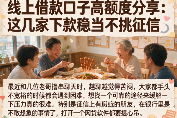 线上借款口子高额度分享:这几家下款稳当不挑征信
