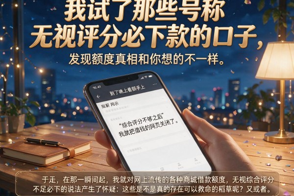 我试了那些号称无视评分必下款的口子，发现额度真相和你想的不一样