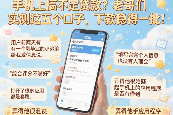 手机上搞不定贷款？老哥们实测这五个口子，下款稳得一批！