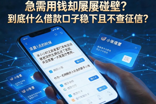 急需用钱却屡屡碰壁？到底什么借款口子稳下且不查征信？
