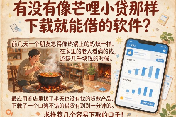 有没有像芒哩小贷那样下载就能借的软件？求推荐几个容易下款的口子！