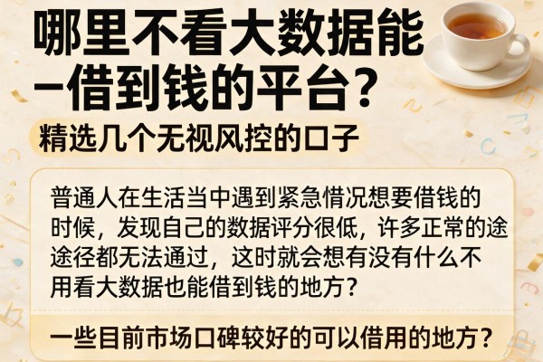 哪里不看大数据能借到钱的平台？精选几个无视风控的口子