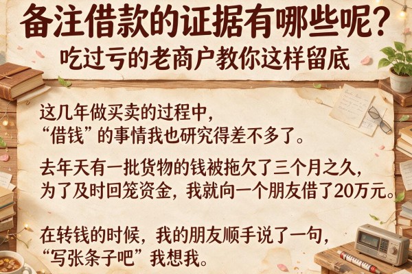 备注借款的证据有哪些呢？吃过亏的老商户教你这样留底