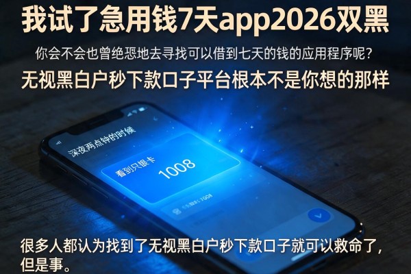 我试了急用钱7天app2026双黑，发现无视黑白户秒下款口子平台根本不是你想的那样