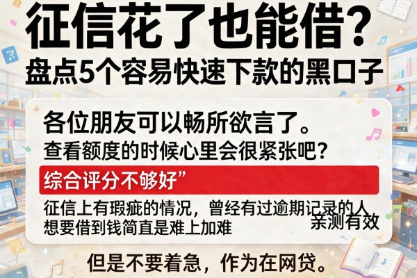 征信花了也能借？盘点5个容易快速下款的黑口子，亲测有效
